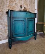 Dressoir in petrol tinten/ handbeschilderde vintage kast, Ophalen, Mina Donyavi Art Gallery, Donyavimin@gmail.com, 5363st