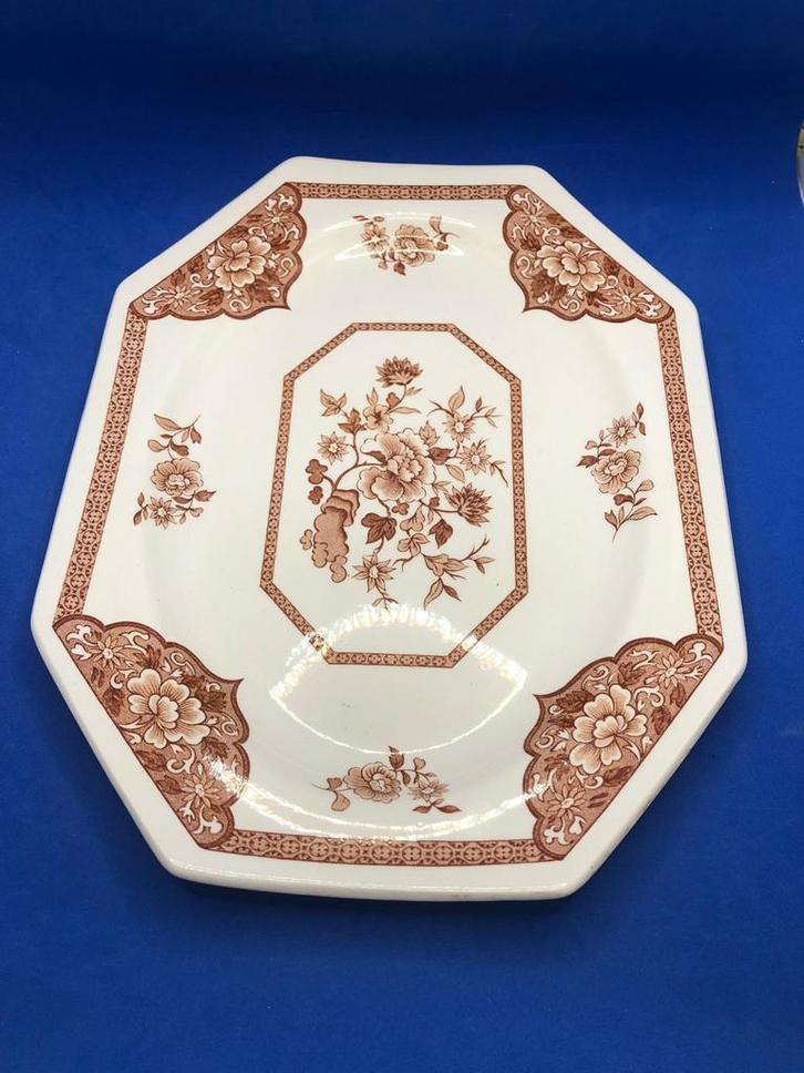 achthoekig dienblad of schaal Staffordshire, Antiek en Kunst, Antiek | Servies los, Ophalen of Verzenden
