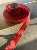 LINT ROOD/ ZALMROZE MET GLITTER RANDEN 25 MM NIEUW, Diversen, Kerst, -, -, Nieuw, Ophalen of Verzenden