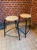 Set orginele industriële werkplaats atelier krukjes, Ophalen, Zo goed als nieuw, Hout