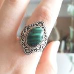 925 sterling zilveren malachiet edelsteen ring, 18 tot 19, Verzenden, Nieuw, Nvt