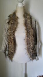 TRENDY beige vest met bontkraag mt. S/M, Kleding | Dames, Truien en Vesten, Nieuw, Beige, Ophalen of Verzenden, Maat 36 (S)