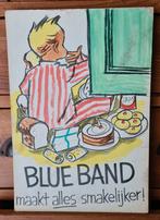 Oude Blue Band pastel reclame plaat van dik karton, Verzamelen, Ophalen of Verzenden, Gebruikt, Reclamebord