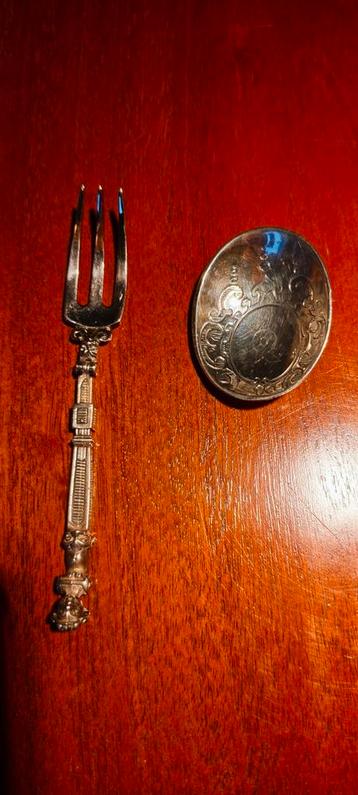 Silver fork and spoon replica to 17th century.  beschikbaar voor biedingen