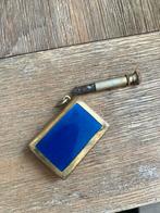 Antiek Gouden aansteker met Blauw Emaille, Antiek en Kunst, Ophalen of Verzenden, Goud