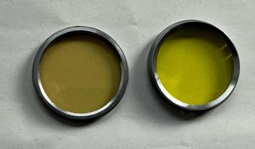 Twee Vintage Gele Fotofilters voor Zeiss Ikon 37mm beschikbaar voor biedingen