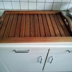 Groot  donker houten dienblad, Huis en Inrichting, Woonaccessoires | Dienbladen, Ophalen, Zo goed als nieuw, Rechthoekig, Hout