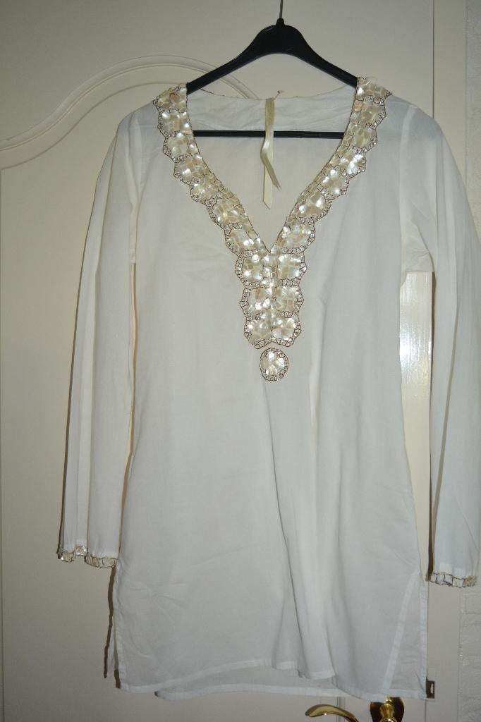 Isla ibiza Bonita exclusief blouse-tuniek, mt M, Kleding | Dames, Blouses en Tunieken, Zo goed als nieuw, Maat 38/40 (M), Wit