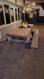 Loodzware picknicktafel xxl, Tuin en Terras, Tuinsets en Loungesets, Ophalen, Gebruikt, Hout, 6 zitplaatsen