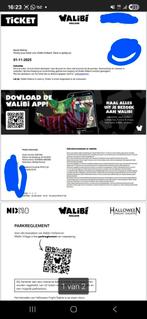 Toegang ticket walibi frightnight te koop, Tickets en Kaartjes, Eén persoon