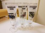 Retro Automerken Bierglazen 3 stuks Hoogte 21 cm, Antiek en Kunst, Antiek | Glas en Kristal, Ophalen