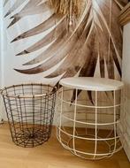 Metal opberg bijzettafeltje witt, Huis en Inrichting, Tafels | Bijzettafels, Ophalen, Minder dan 45 cm, Minder dan 55 cm, Gebruikt