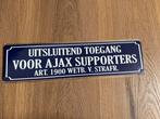 Metalen wandbord Uitsluitend voor Ajax Supporters, Maat XL, Ophalen of Verzenden, Nieuw, Overige typen