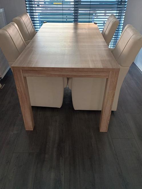 Eetkamer, witte eetkamer stoelen, eettafel, Huis en Inrichting, Complete eetkamers, Zo goed als nieuw, Ophalen of Verzenden