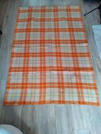 Wollen Koops Deken - Oranje Ruit, Gebruikt, Wit, 150 tot 200 cm, Vintage