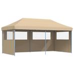 Partytent inklapbaar pop-up met 3 zijwanden beige, Opvouwbaar, Partytent, Nieuw, 4 tot 6 meter