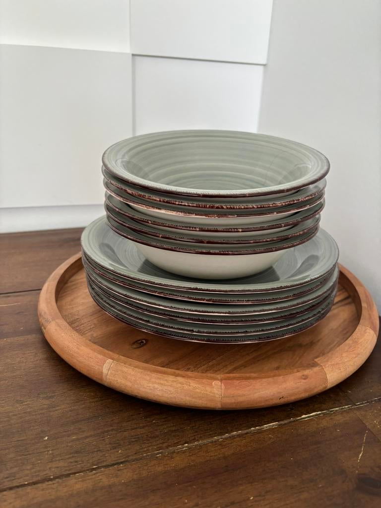 Lidl Lumaca Servies Set 12-delig | Kleur: Rookblauw, Ophalen, Zo goed als nieuw, Overige stijlen, Porselein