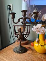 Koperen kandelaar met engeltje, Antiek en Kunst, Ophalen of Verzenden, Koper of Brons