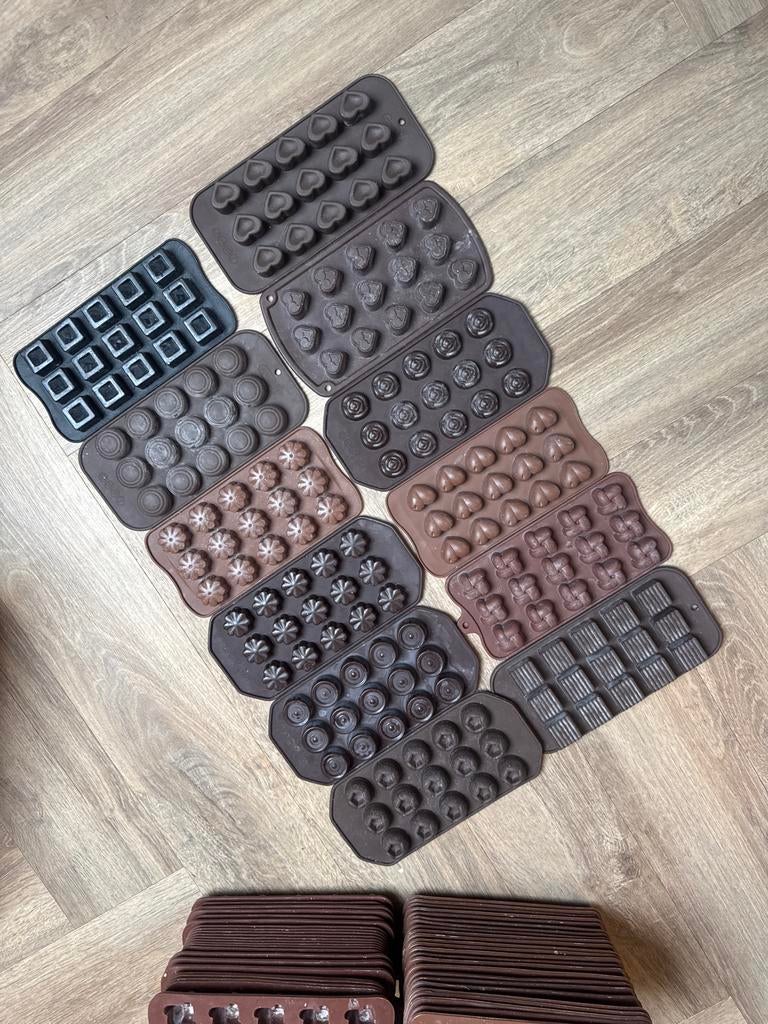 148 Siliconen mallen voor waxmelts - diverse vormen, Ophalen of Verzenden, Gebruikt