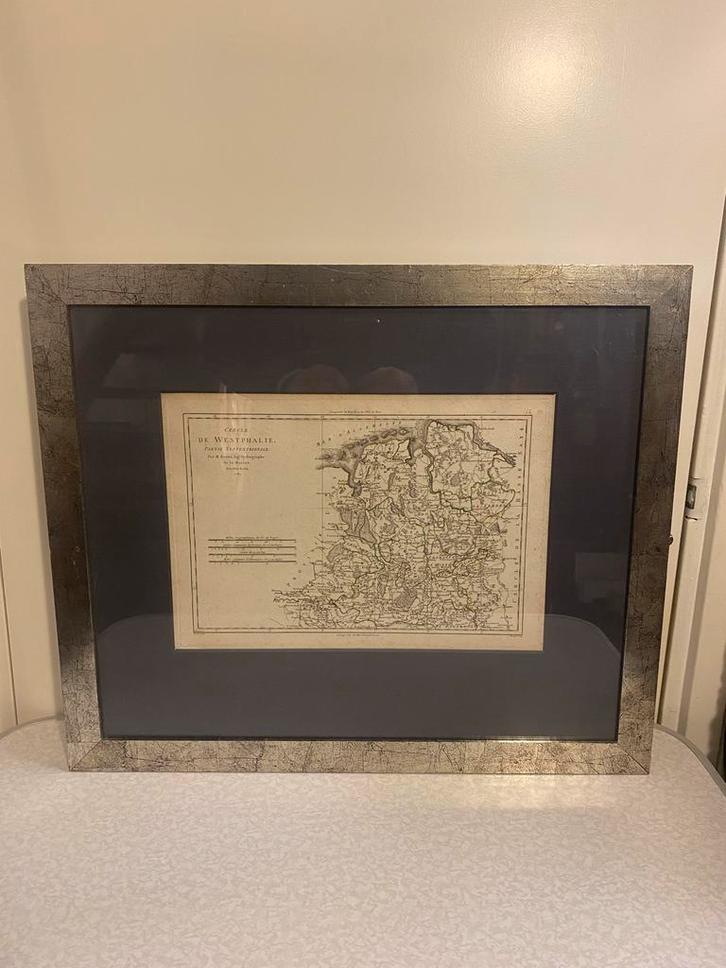 Oude gravure Cercle de Westphalie, 1787 - door M. Bonne., Boeken, Atlassen en Landkaarten, Zo goed als nieuw, Landkaart, Duitsland