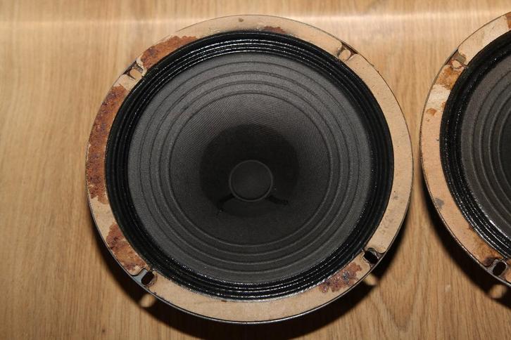 Goodmans T27B vintage alnico breedband speaker set, Audio, Tv en Foto, Luidsprekers, Refurbished, Front, Rear of Stereo speakers