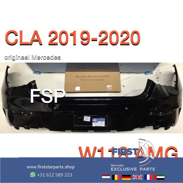 W118 AMG Achterbumper Mercedes CLA Klasse 2019-2023 zwart CL, Auto-onderdelen, Carrosserie en Plaatwerk, Bumper, Mercedes-Benz