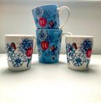 Douwe Egberts 4 mokken kopjes Dutch Traditions bloem NIEUW, N, N, Nieuw, Ophalen of Verzenden