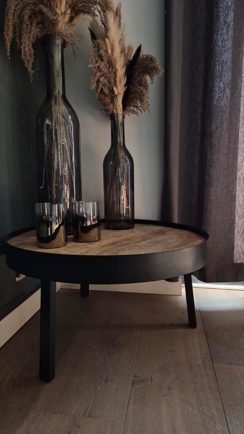 2 salontafels mango hout industrieel (moeten weg!!), Huis en Inrichting, Tafels | Salontafels, Zo goed als nieuw, Minder dan 50 cm