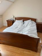 Houten bed met lattenbodem, Huis en Inrichting, Slaapkamer | Bedden, 160 cm, Gebruikt, Bruin, Hout
