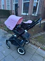 Bugaboo buffalo kinderwagen all black frame soft pink kap, Gebruikt, Bugaboo, Verstelbare duwstang, Ophalen