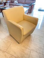 Leren eetkamer stoelen op wielen, Huis en Inrichting, Fauteuils, Ophalen, Minder dan 50 cm, Modern klasiek, Minder dan 75 cm