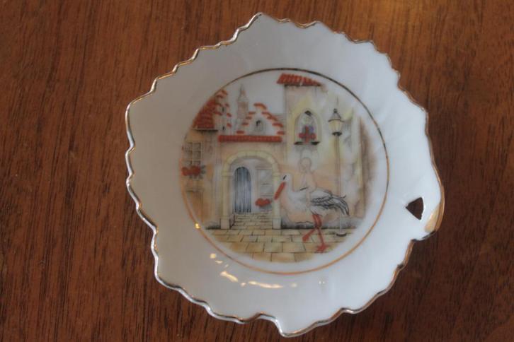Schoteltje, bakje Anton Pieck - baby op ooievaar, Antiek en Kunst, Antiek | Porselein, Ophalen of Verzenden