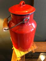Rood Emaille melkbus met hengsel., Antiek en Kunst, Ophalen of Verzenden