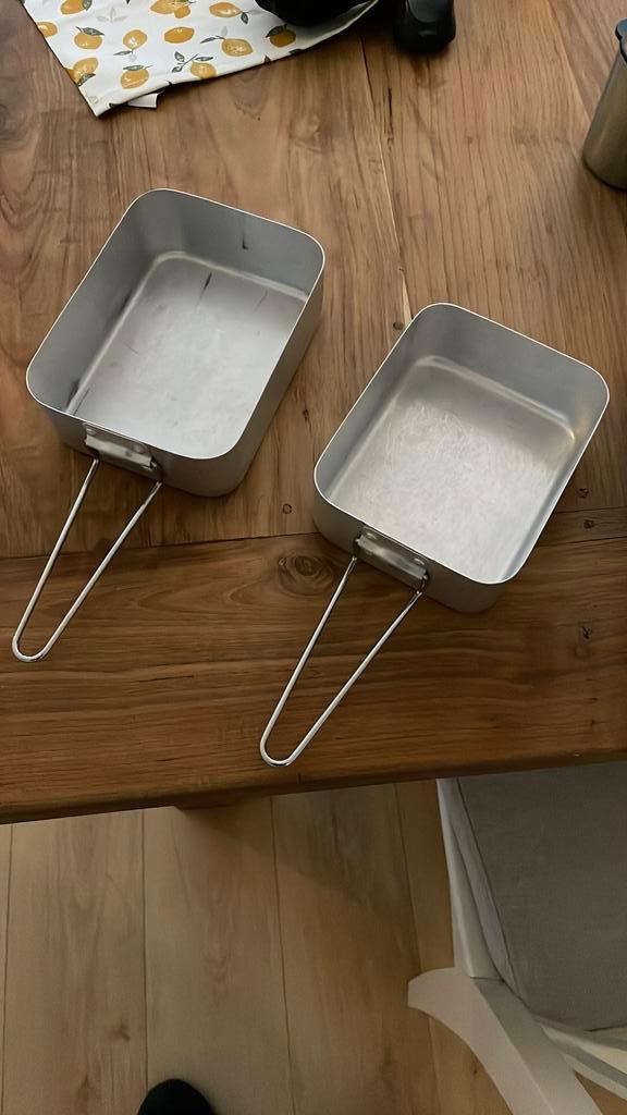 Pannenset kamperen /outdoor - kampvuurbestendig, Caravans en Kamperen, Kampeeraccessoires, Zo goed als nieuw, Ophalen