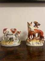 2 exclusieve 19de eeuwse Staffordshire porseleinen beelden, Antiek en Kunst, Ophalen of Verzenden
