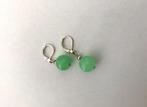 Super Leuke Oorbellen met groene jade kralen, Sieraden, Tassen en Uiterlijk, Oorbellen, Verzenden, Zo goed als nieuw, Hangers