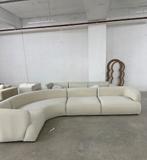 Westwing Hoekbank Velvet Beige/Creme, Ophalen, Japandi, 125 cm of meer, Rond