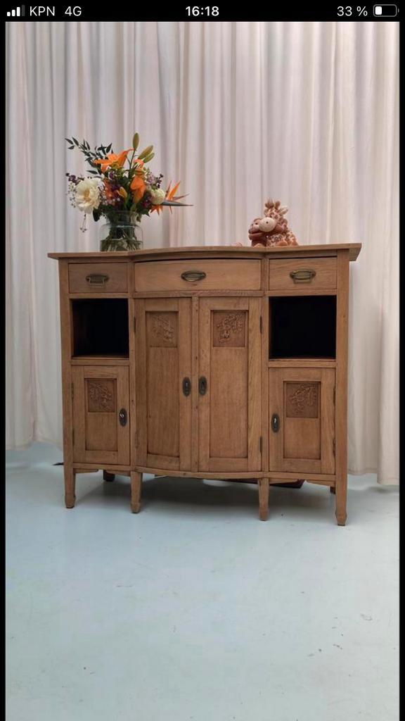 Vintage licht oak dressoir/commode/kast, Huis en Inrichting, Kasten | Dressoirs, Zo goed als nieuw, 25 tot 50 cm, Ophalen