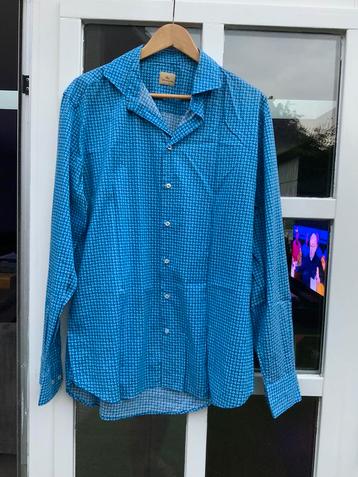 Helder blauw overhemd met wit van Jey Cole Man, maat 45 beschikbaar voor biedingen