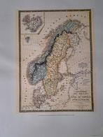 Oude landkaart Zweden en Noorwegen uit 1821, 1800 tot 2000, Europa Overig, Ophalen of Verzenden, Landkaart