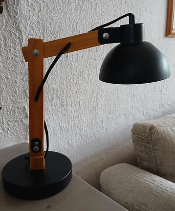 Tafellamp metaal/hout zwart - 42 cm hoogte beschikbaar voor biedingen