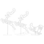 Kerstdecoratie rendieren en slee 260x21x87 cm, Diversen, Kerst, Info@bargains-by-dj.nl, Nieuw, Ophalen of Verzenden, Bargains by DJ