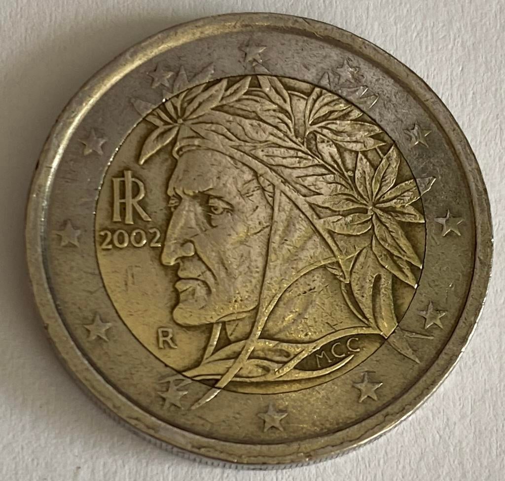 Voor de verzamelaar 2 euro Dante Alighieri 2002, Postzegels en Munten, Munten | Europa | Euromunten, Ophalen of Verzenden, Italië