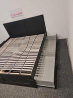 Ikea bed 180x200 met 4 lades. Leveren mogelijk, Ikea, Zwart, Tweepersoons, Ophalen of Verzenden