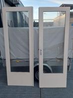 Twee openslaande deuren, Ophalen, Minder dan 80 cm, 200 tot 215 cm, Glas
