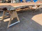 Suar boomstam blad  xx l 470 lang x 150 cm Breed 8 dik 2  st, Ophalen, Vijf personen of meer, Rechthoekig, Nieuw