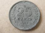 Nederland 25 cents 1941 (type 2)  (Z.fr.), Postzegels en Munten, Munten | Nederland, Losse munt, 25 cent, Verzenden