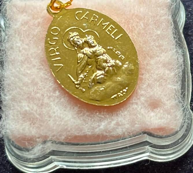 Goudkleurige Jezus & Carmen Hanger Jaren 50 - Nieuw, Ophalen of Verzenden, Nieuw, Goud, Met hanger