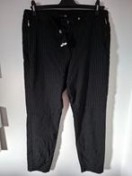 Zwarte, krijtstreep pantalon. Comfortband. MS Mode. Maat: 48, Kleding | Dames, Broeken en Pantalons, Zwart, Ophalen of Verzenden