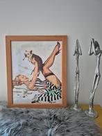Pin up Girls dame hond meisje dog canvas nummer wanddeco zwa, Ophalen of Verzenden